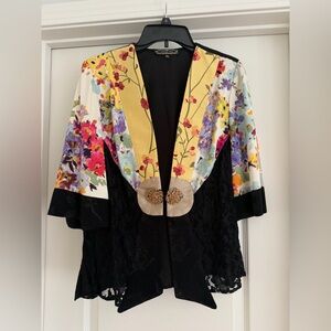 Violet Kay Black Top with Kimono accents